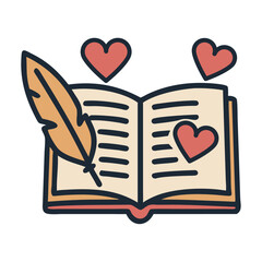Poem Book Love Icon