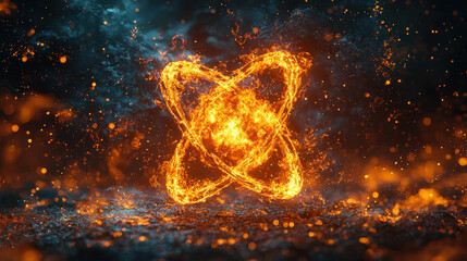 Surreal artistic interpretation of nuclear fusion showcasing the merging of hydrogen atoms in a vivid cosmic light explosion