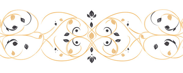 Elegant floral design vector &ndash; linear style ornamental border icons set.