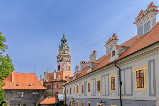 Castle tower, Cesky Krumlov, Czech Republic. UNESCO World Heritage Site. - Powered by Adobe