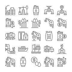 Oil And Gas Industry Icon Set