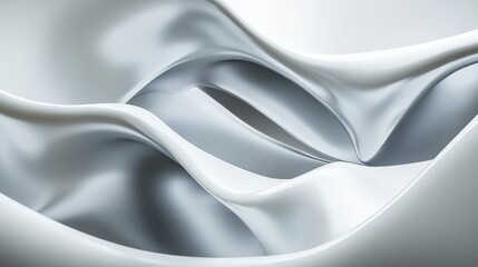 Abstract white textured waves create a smooth, flowing composition evoking tranquility and elegance.