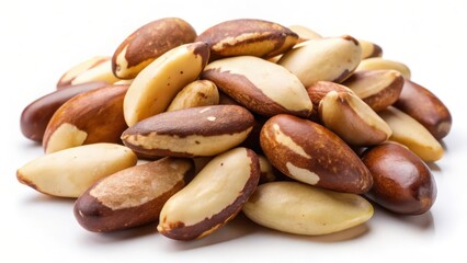 Obraz premium Brazil Nuts on White Background