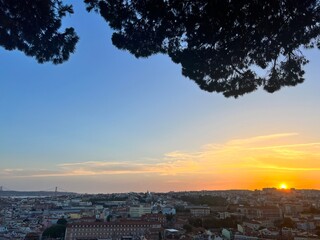 sunset over the city