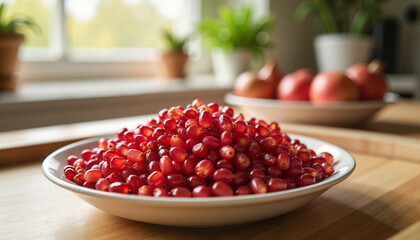 Bowl of Fresh Pomegranate Seeds