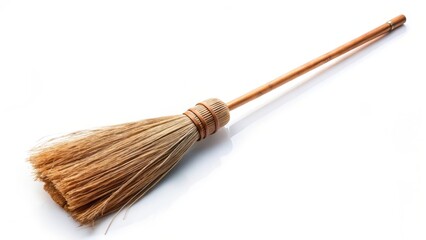 Broom on White Background
