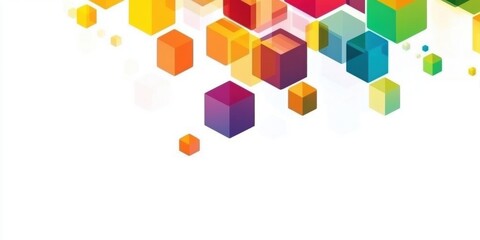 Obraz premium Colorful background with polygonal shapes, white background, illustration, colorful geometric background, polygonal color blocks, vector graphics, white background Generative AI