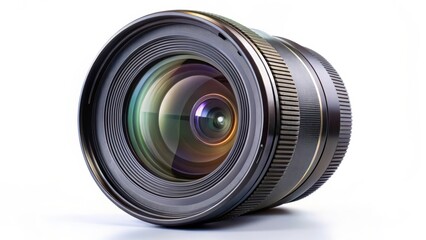 Camera Lens on White Background