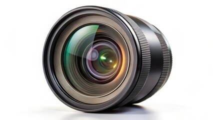 Camera Lens on White Background