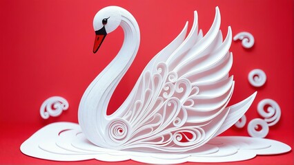 Fototapeta premium two swans on the lake