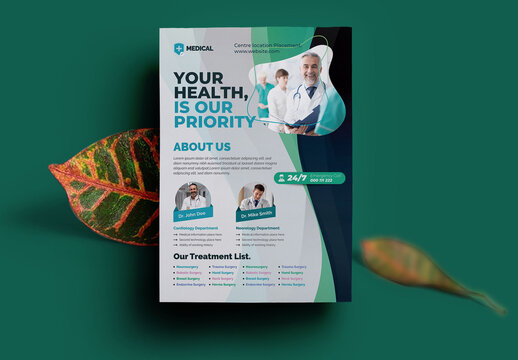 Health Care & Medical Flyer Template Clean Accents