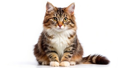 Obraz premium Tabby Cat on White Background