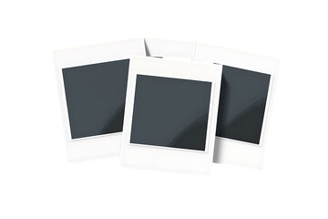 Realistic polaroid photo template. Empty photo frame mock up with shadow. Vintage card. on transparent background.