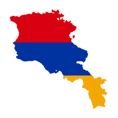 Obraz premium Map of Armenia with flag