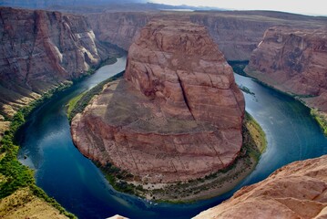 Horseshoe bend on sunny day, Arizona USA