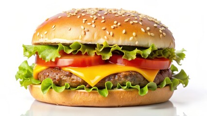 Cheeseburger on White Background