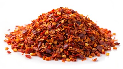 Fototapeta premium Dried Chili Flakes on White Background
