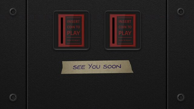 See You Soon Retro Arcade Coin Slot Title Loop For Streaming And Podcast