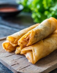 Pack Shot of Fried Chinese Traditional Spring Rolls