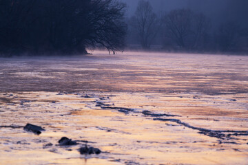 Frosty dawn over the river