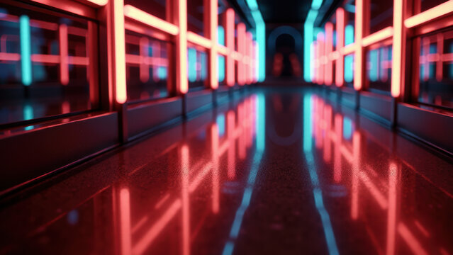 Chromatic Rush, light Trails Weaving Through the Darkness