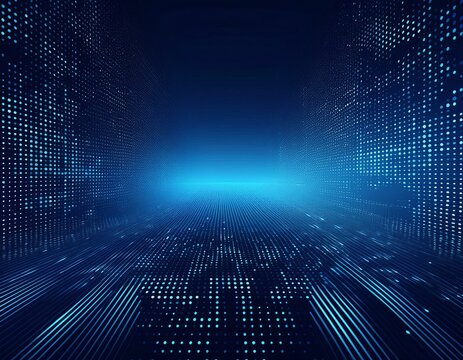 digital technology background digital data dots blue pattern pixel background