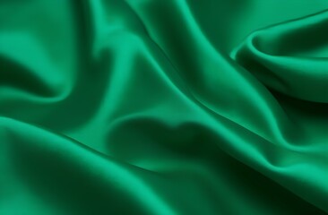 Obraz premium Emerald green fabric texture background, smooth and shiny