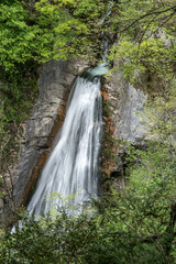 Cascades de la Doria au printemps, massif des Bauges , Saint Jean d' Arvey , Savoie , Alpes France
