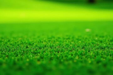 Fototapeta premium Close-up of short, textured grass on a putting green , texture, surface