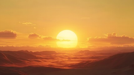 Fototapeta premium Majestic sunrise over serene landscape nature scene tranquil environment wide-angle view natural beauty