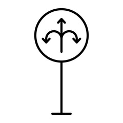 3 arrow way icon simple vector symbol