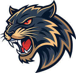 Obraz premium angry panther logo mascot design on white