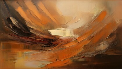 brown abstract painting on canvas hand drawn artwork in contemporary style modern art made with oil paint smears and rough brush strokes for large wall tapestry bed decor