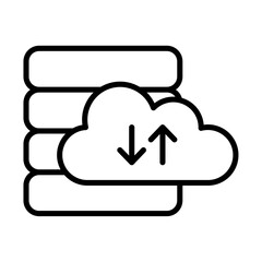 Cloud database icon simple vector symbol