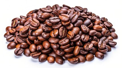Roasted Coffee Beans on White Background
