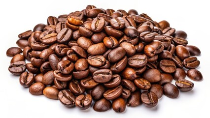 Fototapeta premium Roasted Coffee Beans on White Background