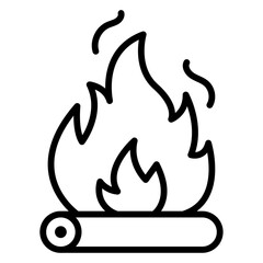 Flame fire icon simple vector symbol