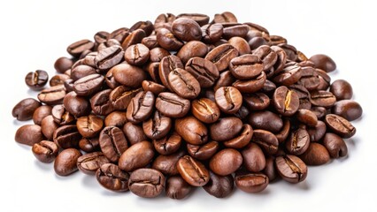 Fototapeta premium Roasted Coffee Beans on White Background
