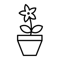 Flower in pot icon simple vector symbol
