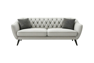 Modern luxury comfortable sofa isolated on a transparent background.