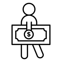 Man take money credit icon simple vector symbol