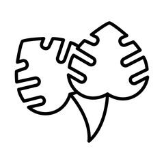Monstera leaves icon simple vector symbol