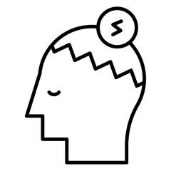 Nervous breakdown icon simple vector symbol