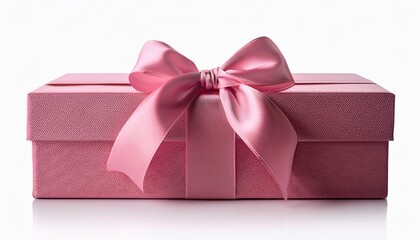 Obraz premium pink gift box with bow isolated on white background