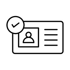 Profile check icon simple vector symbol