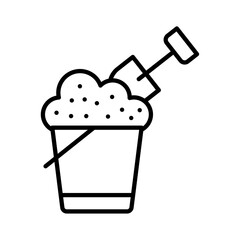 Sand bucket icon simple vector symbol