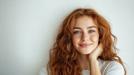 Portrait of a smiling, happy woman posing, realistic 4k photography