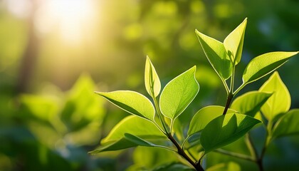 Obraz premium young lilac leaves in the sun