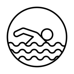 swimming icon simple vector symbol