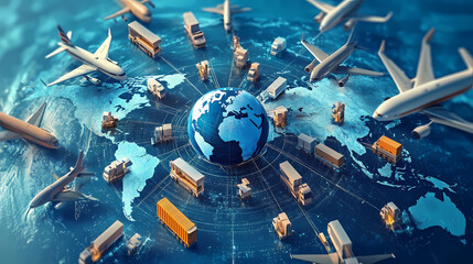 Naklejka premium Global Logistics System